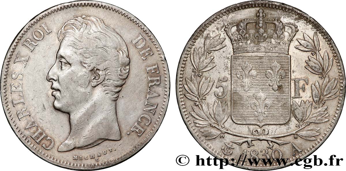 5 francs Charles X, 2e type 1830 Paris F.311/40 TTB 