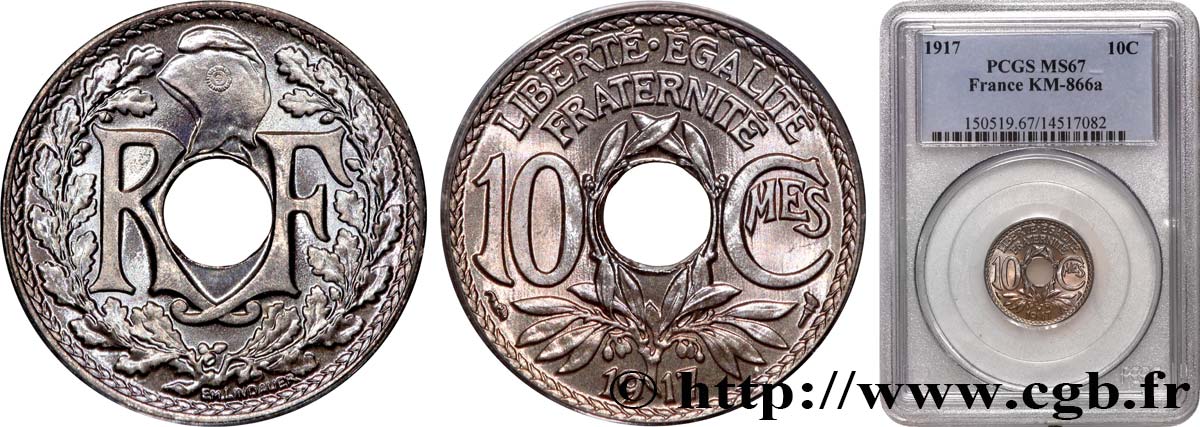 10 centimes Lindauer 1917  F.138/1 FDC67 PCGS