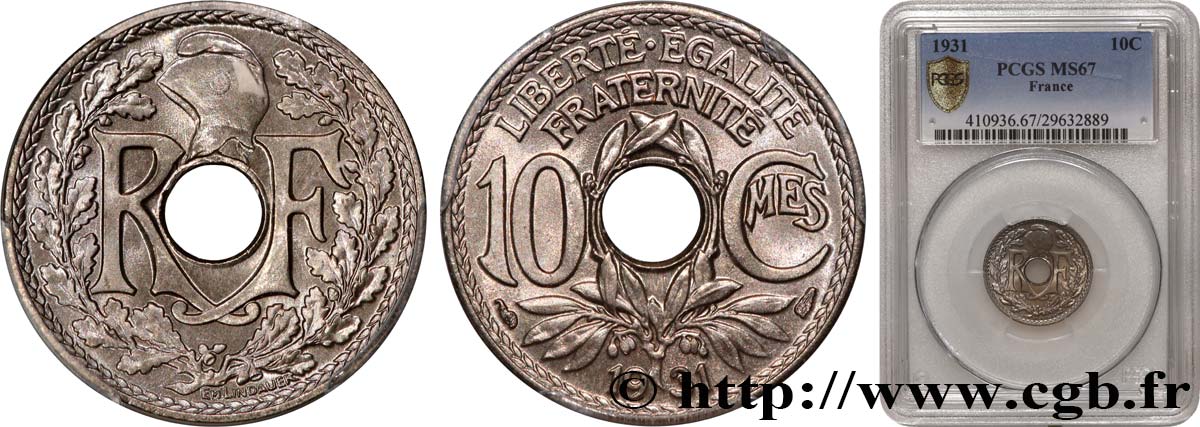 10 centimes Lindauer 1931  F.138/18 FDC67 PCGS