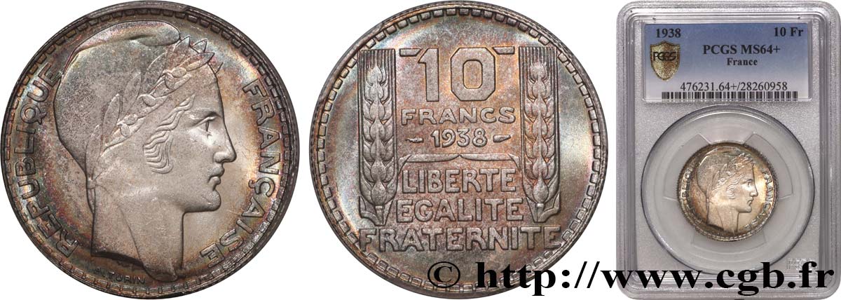 10 francs Turin 1938  F.360/9 SPL64 PCGS