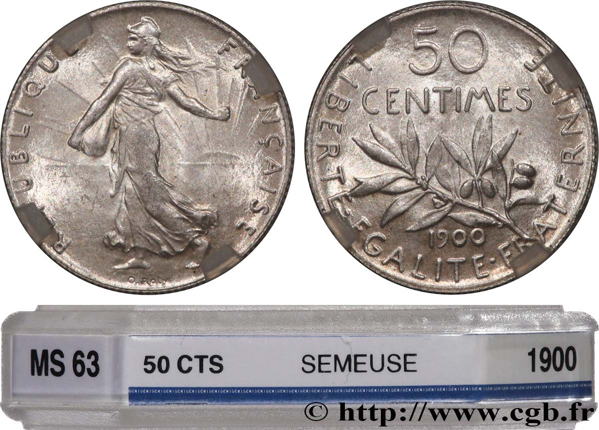 50 centimes Semeuse 1900 Paris F.190/6 SPL63 GENI