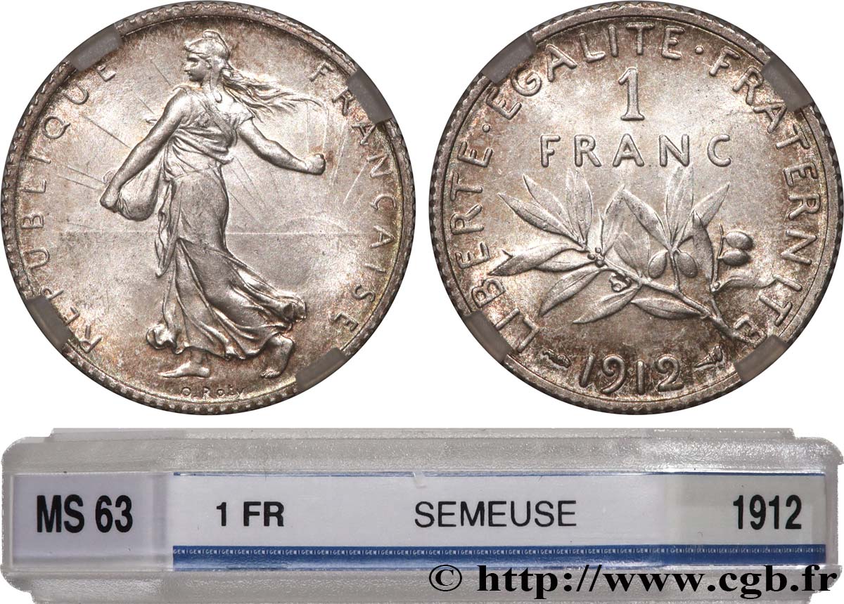 1 franc Semeuse 1912 Paris F.217/17 SPL63 GENI