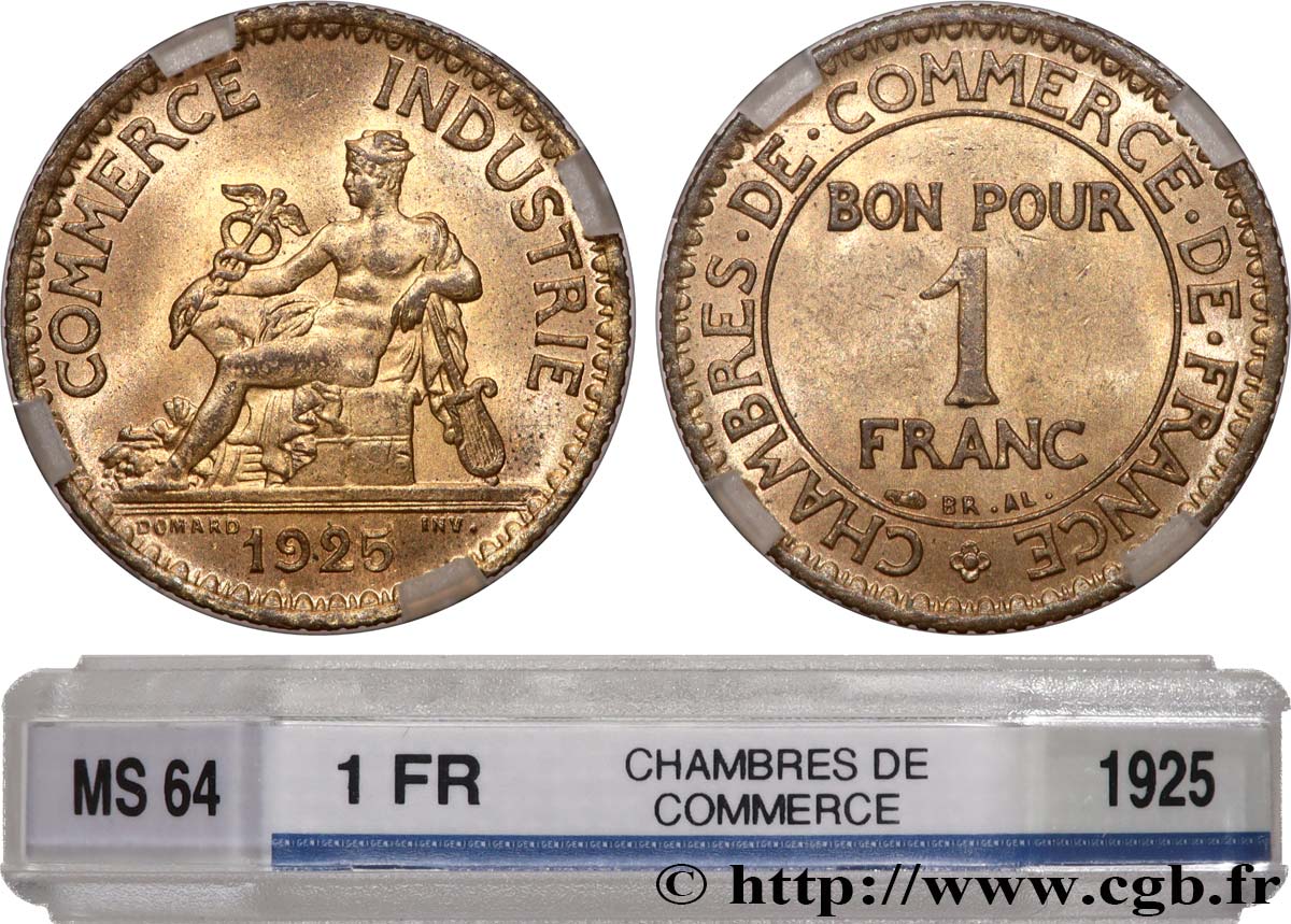 1 franc Chambres de Commerce 1925 Paris F.218/7 SPL64 GENI
