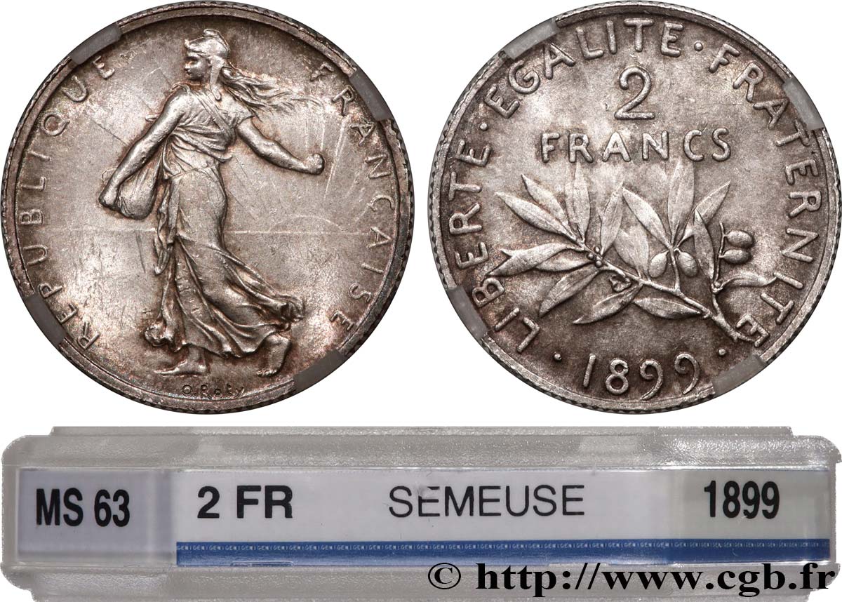 2 francs Semeuse 1899  F.266/3 SPL63 GENI