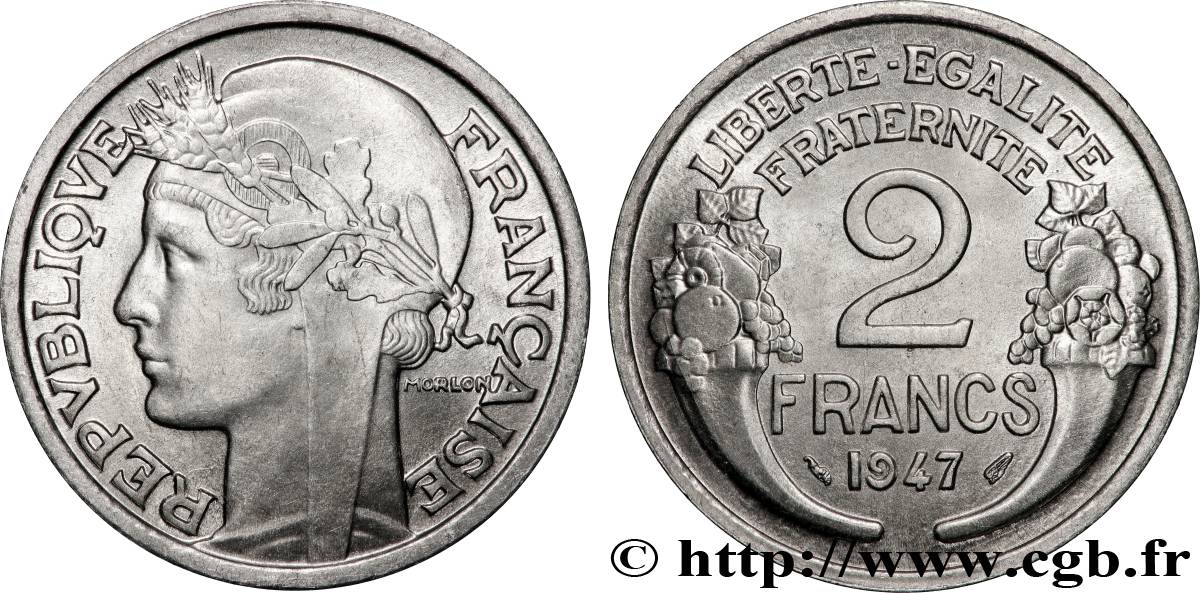 2 francs Morlon, aluminium 1947  F.269/10 VZ62 