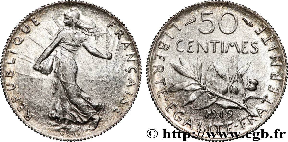 50 centimes Semeuse 1919 Paris F.190/26 FDC65 