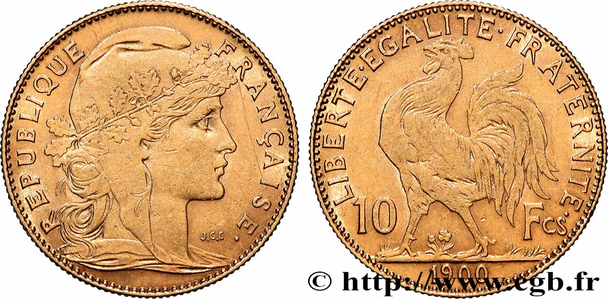 10 francs or Coq 1900 Paris F.509/3 q.SPL 