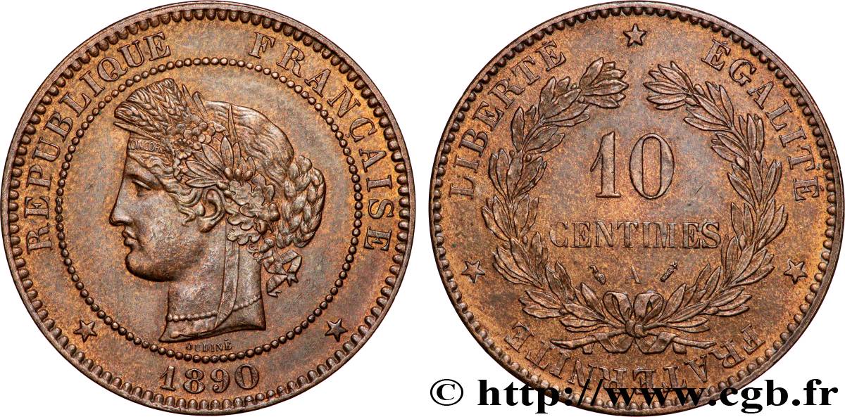 10 centimes Cérès 1890 Paris F.135/35 SUP58 