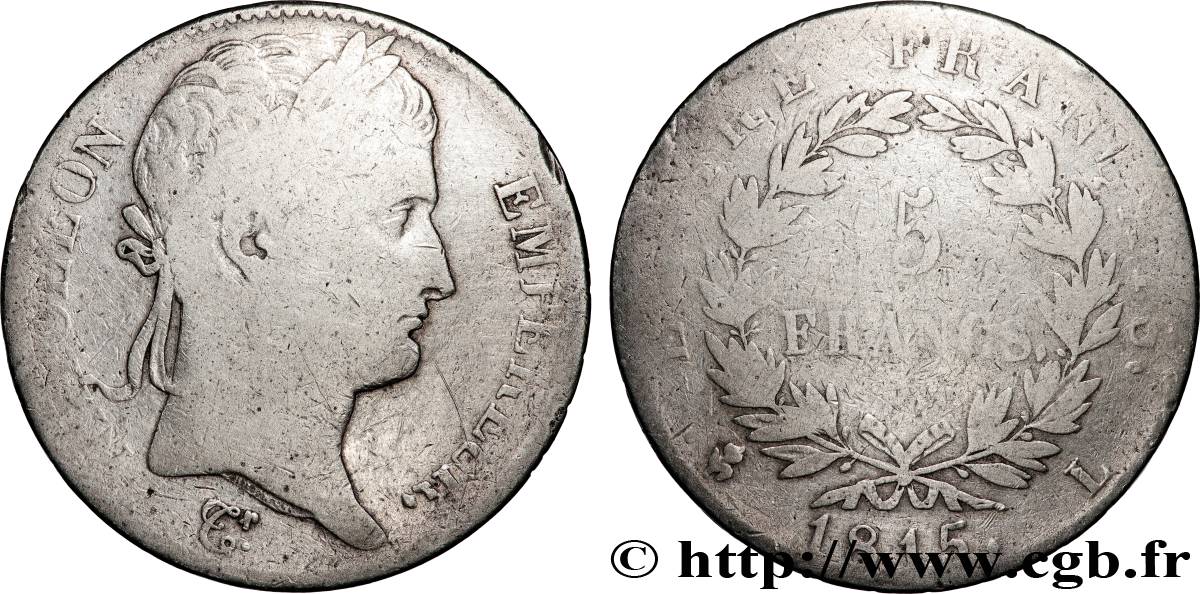 5 francs Napoléon Empereur, Cent-Jours 1815 Bayonne F.307A/5 SGE 