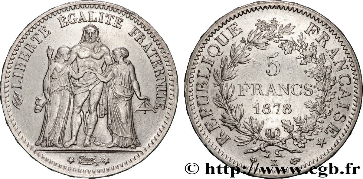 5 francs Hercule 1878 Bordeaux F.334/23 TTB+ 