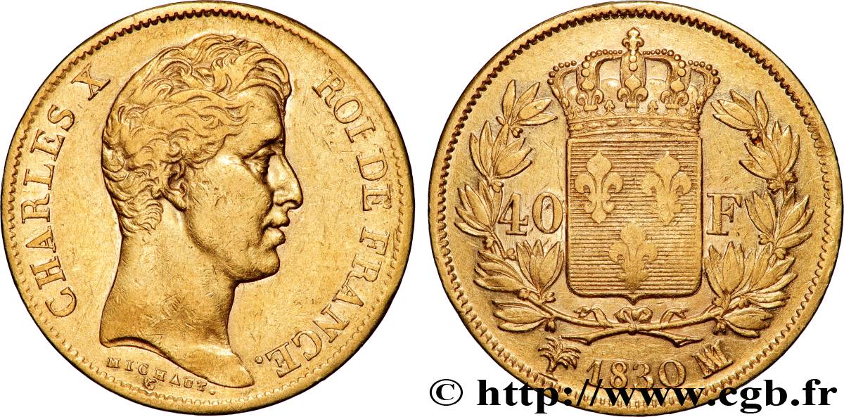 40 francs or Charles X, 2e type 1830 Marseille F.544/6 TTB 