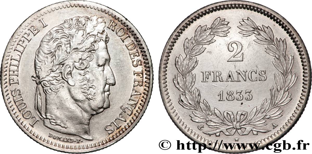 2 francs Louis-Philippe 1833 Paris F.260/17 TTB+ 