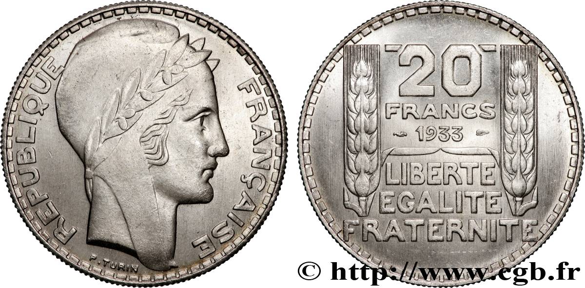 20 francs Turin, Rameaux Longs 1933  F.400/5 SPL63 