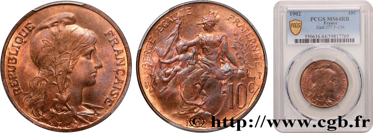10 centimes Daniel-Dupuis 1902  F.136/11 SPL64 PCGS