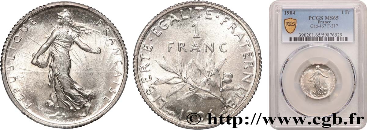 1 franc Semeuse 1904 Paris F.217/9 FDC65 PCGS