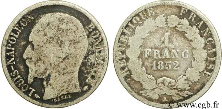 1 franc Louis-Napoléon 1852 Paris F.212/1 B12 