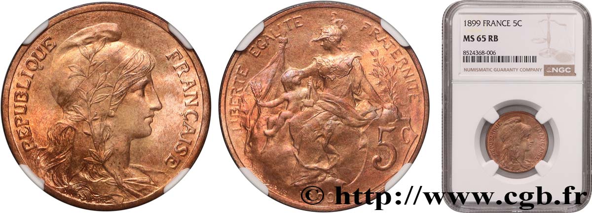 5 centimes Daniel-Dupuis 1899  F.119/7 FDC65 NGC