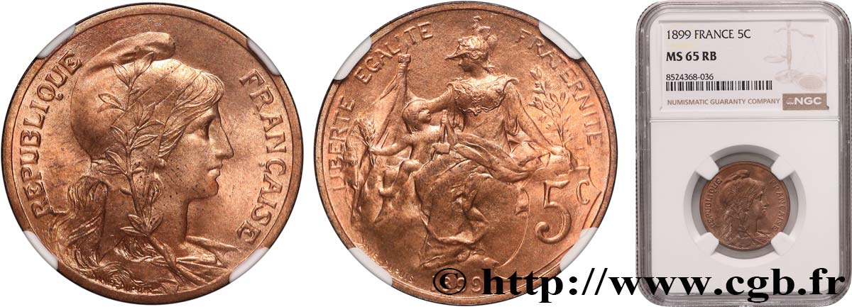 5 centimes Daniel-Dupuis 1899  F.119/7 FDC65 NGC