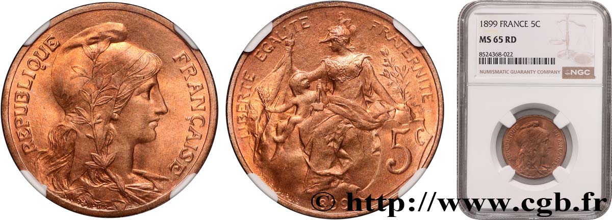 5 centimes Daniel-Dupuis 1899  F.119/7 FDC65 NGC