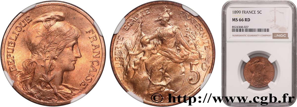 5 centimes Daniel-Dupuis 1899  F.119/7 FDC66 NGC