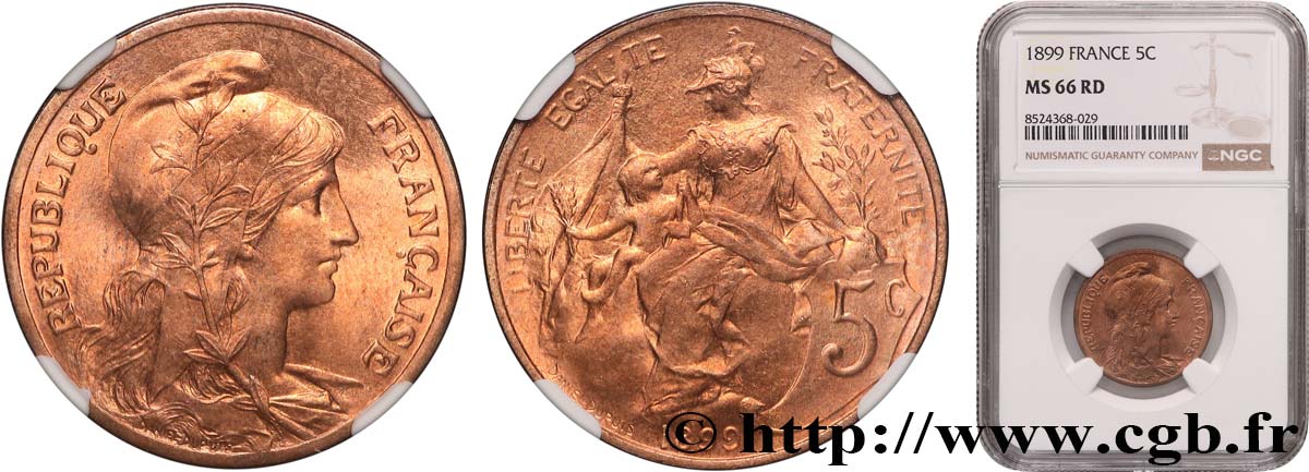 5 centimes Daniel-Dupuis 1899  F.119/7 FDC66 NGC