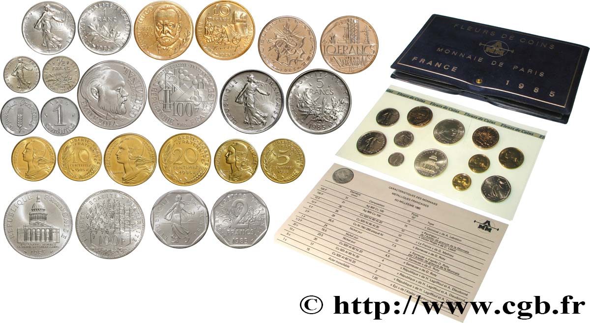 Boîte Fleur de Coins 1985 Paris F.5000/42 MS 