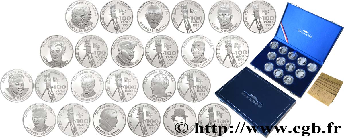 Coffret de douze pièces de 100 Francs Belle Épreuve - Centenaire du Cinéma 1995  F5.1642
1643 1644 1645 1646  1648 1649 1650 16511652 1653 1654 2 FDC 