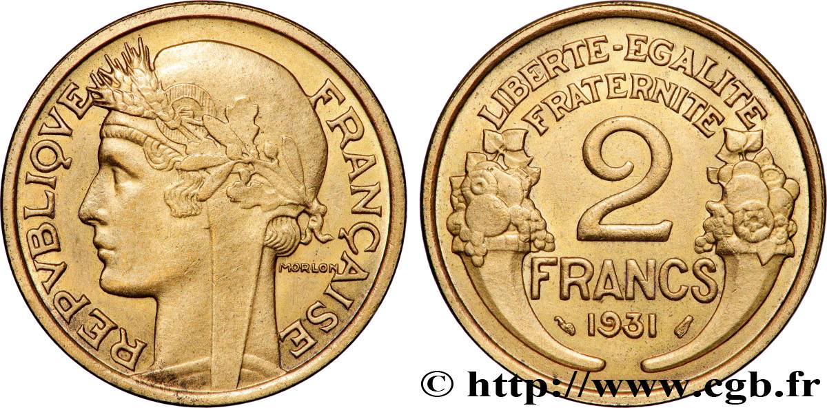 2 francs Morlon 1931  F.268/2 MS63 