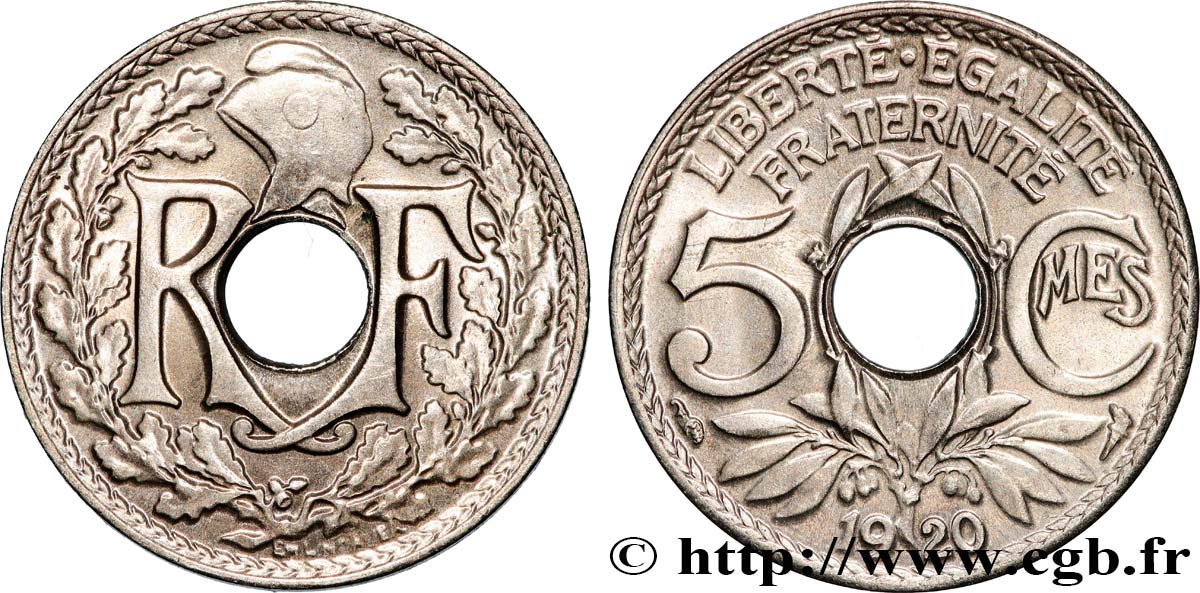 5 centimes Lindauer, grand module 1920  F.121/4 FDC65 