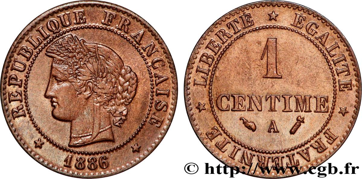 1 centime Cérès 1886 Paris F.104/13 SUP60 