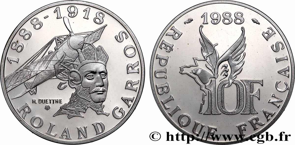 Belle Épreuve 10 francs - Roland Garros 1988  F.1302 2 MS 