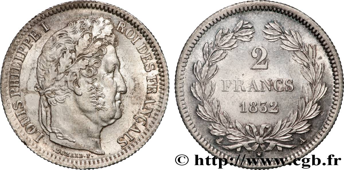 2 francs Louis-Philippe 1832 Paris F.260/4 AU 
