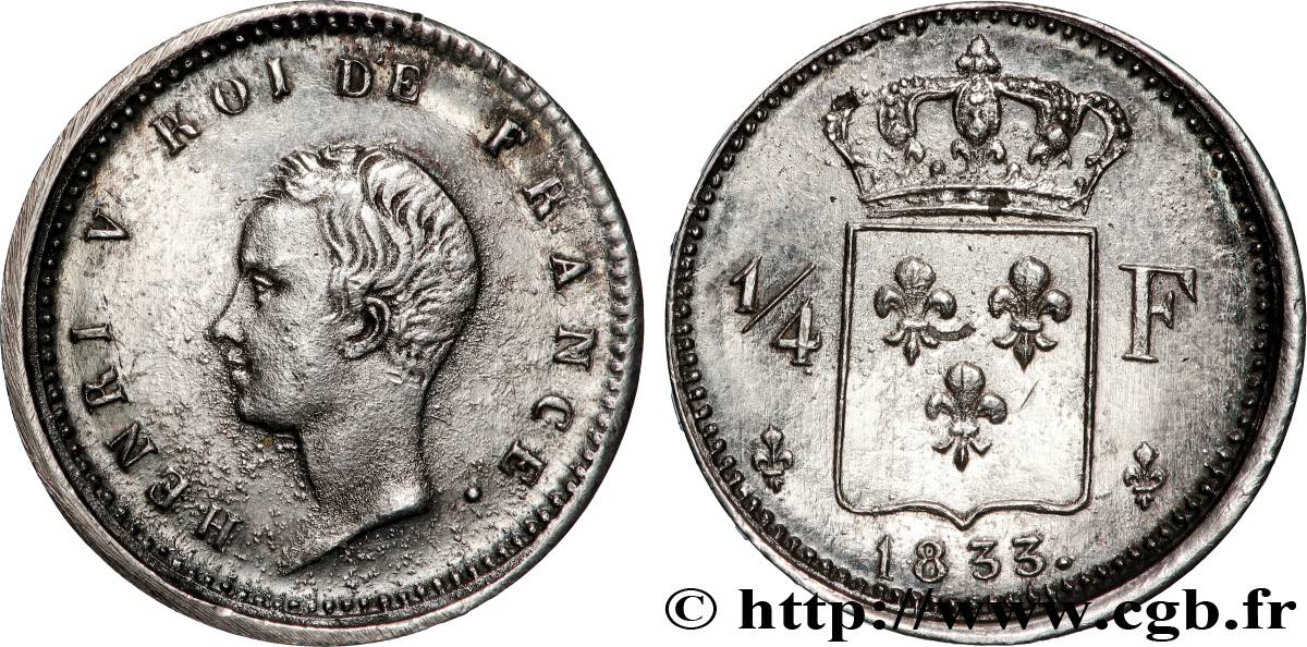 1/4 franc 1833  VG.2717  SUP 