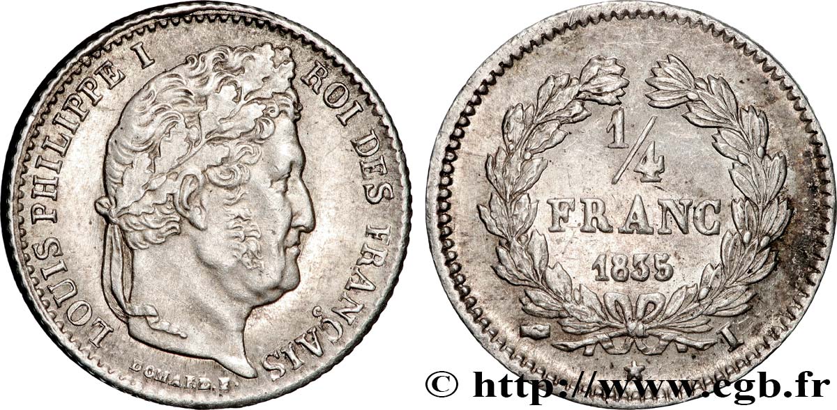 1/4 franc Louis-Philippe 1835 Limoges F.166/54 TTB+ 