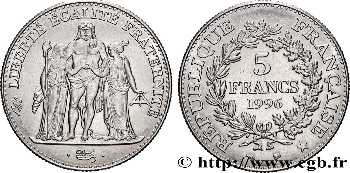 5 francs Hercule de Dupré 1996  F.346/2 MS 