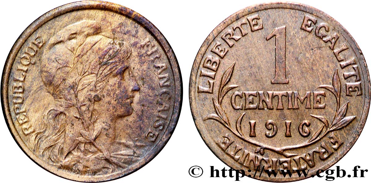 1 centime Daniel-Dupuis 1916 Paris F.105/17 TTB+ 