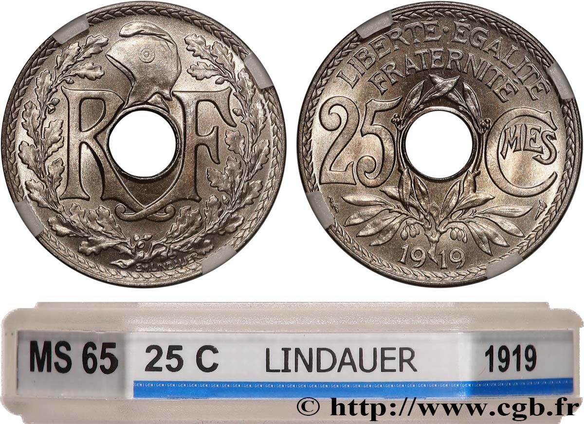 25 centimes Lindauer 1919  F.171/3 FDC65 GENI