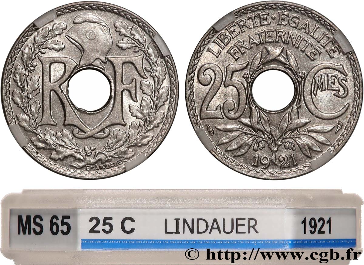 25 centimes Lindauer 1921  F.171/5 FDC65 GENI