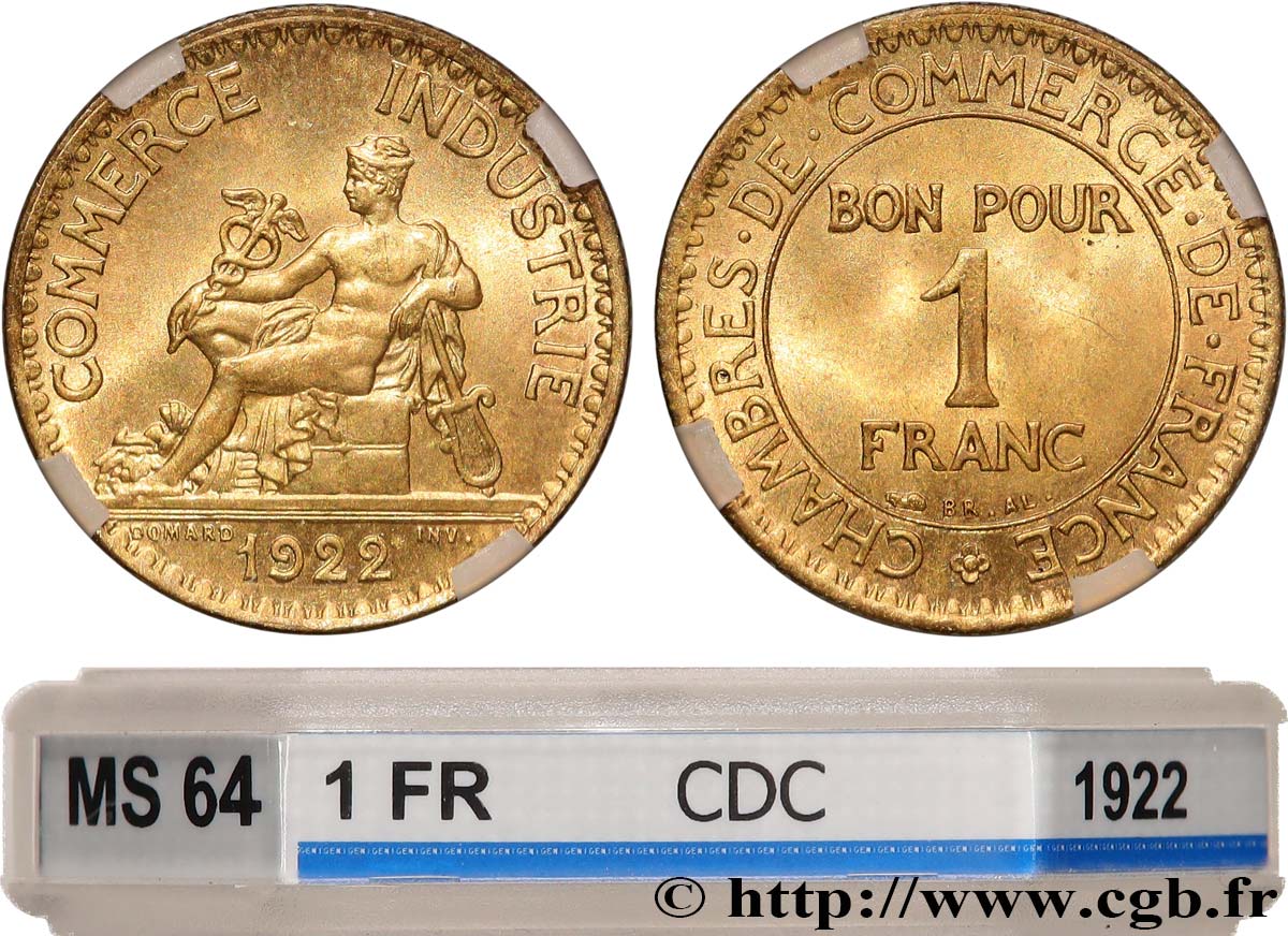1 franc Chambres de Commerce 1922 Paris F.218/4 SPL64 GENI