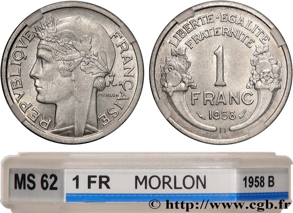 1 franc Morlon, légère 1958 Beaumont-Le-Roger F.221/22 SUP62 GENI