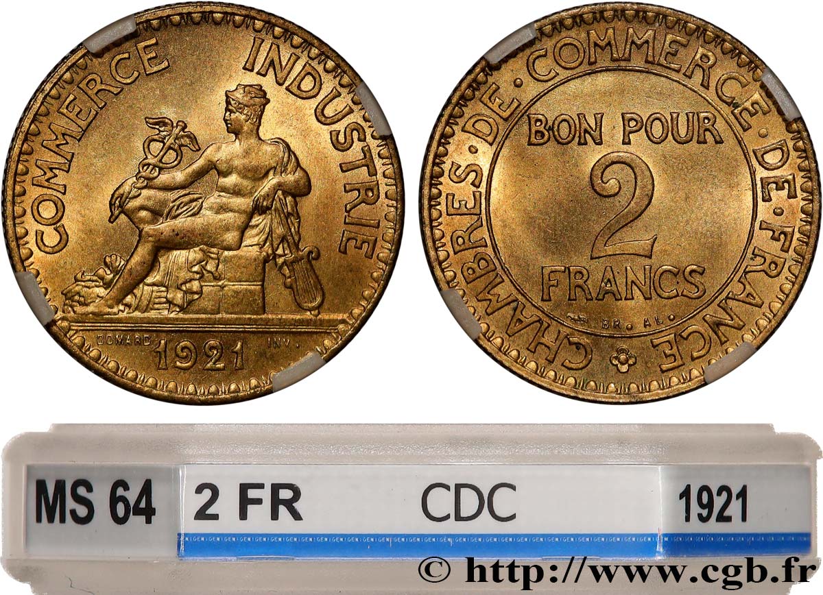 2 francs Chambres de Commerce 1921  F.267/3 SPL64 GENI