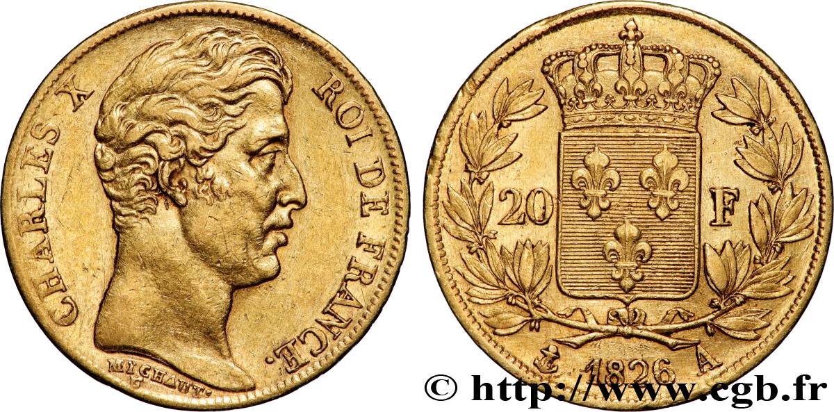 20 francs Charles X 1826 Paris F.520/3 TTB 