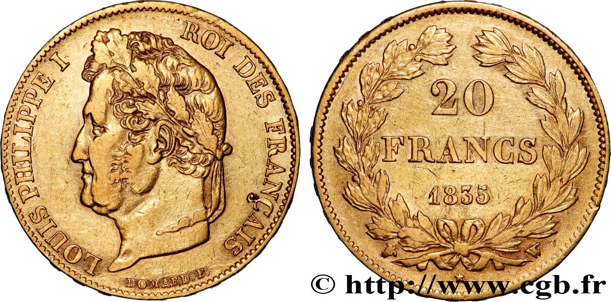 20 francs Louis-Philippe, Domard 1835 Lille F.527/13 TTB 