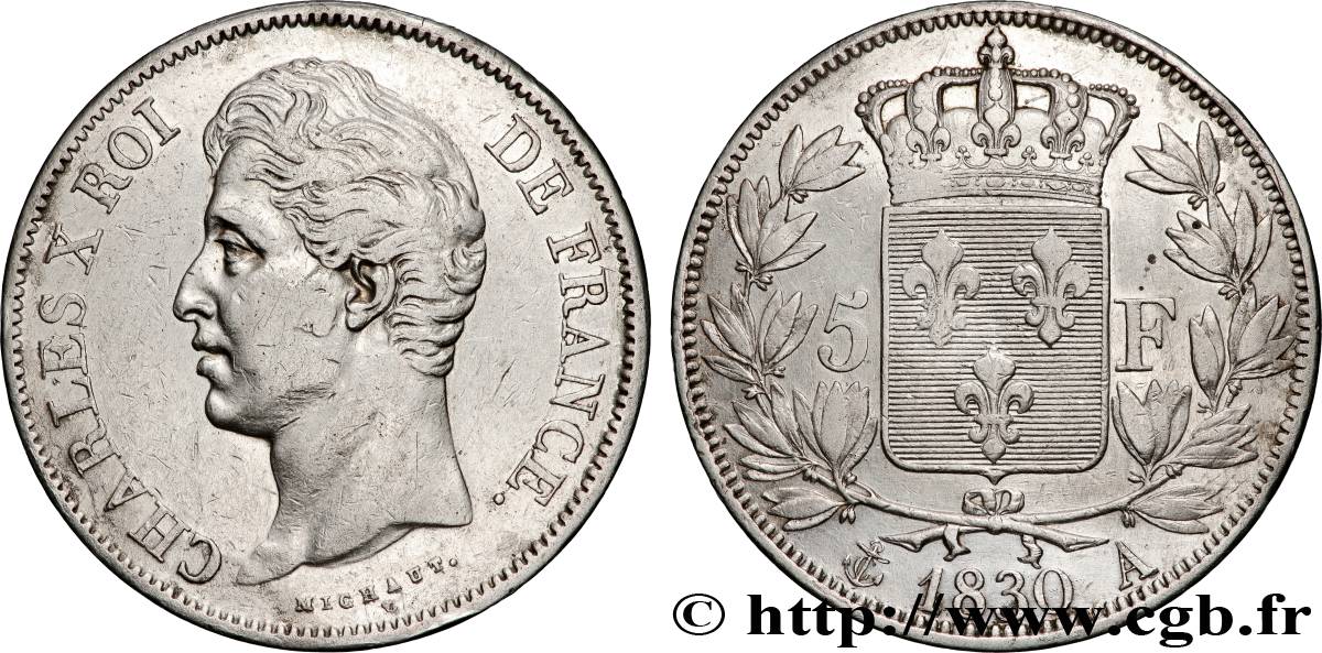 5 francs Charles X, 2e type 1830 Paris F.311/40 TTB 