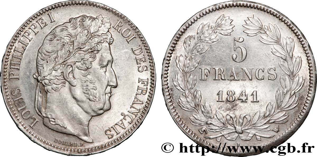 5 francs IIe type Domard 1841 Lille F.324/94 SUP+ 