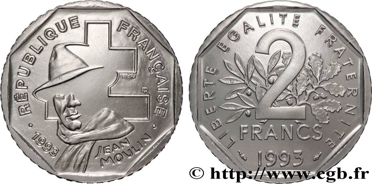 Essai de 2 francs Jean Moulin 1993  F.273/1 FDC 