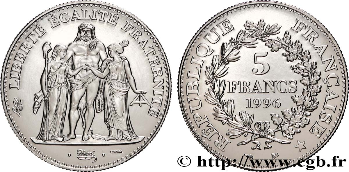 Essai de 5 francs Hercule de Dupré 1996 Pessac F.346/1 FDC 