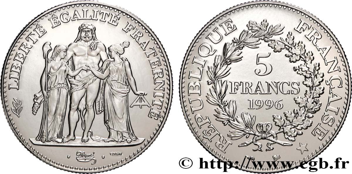 Essai de 5 francs Hercule de Dupré 1996 Pessac F.346/1 MS 