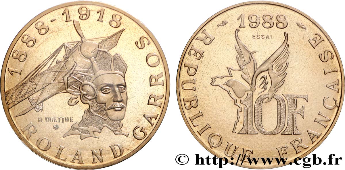 Essai de 10 francs Roland Garros 1988  F.372/1 FDC 