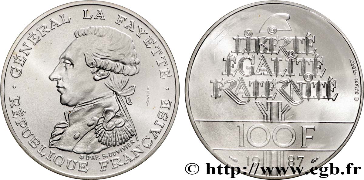 Essai de 100 francs Égalité - La Fayette 1987 Pessac F.455/1 FDC 